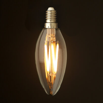 3 Watt Dimmable Filament LED E12 Candle Bulb