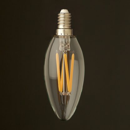 3 Watt Dimmable Filament LED E12 Candle Bulb off