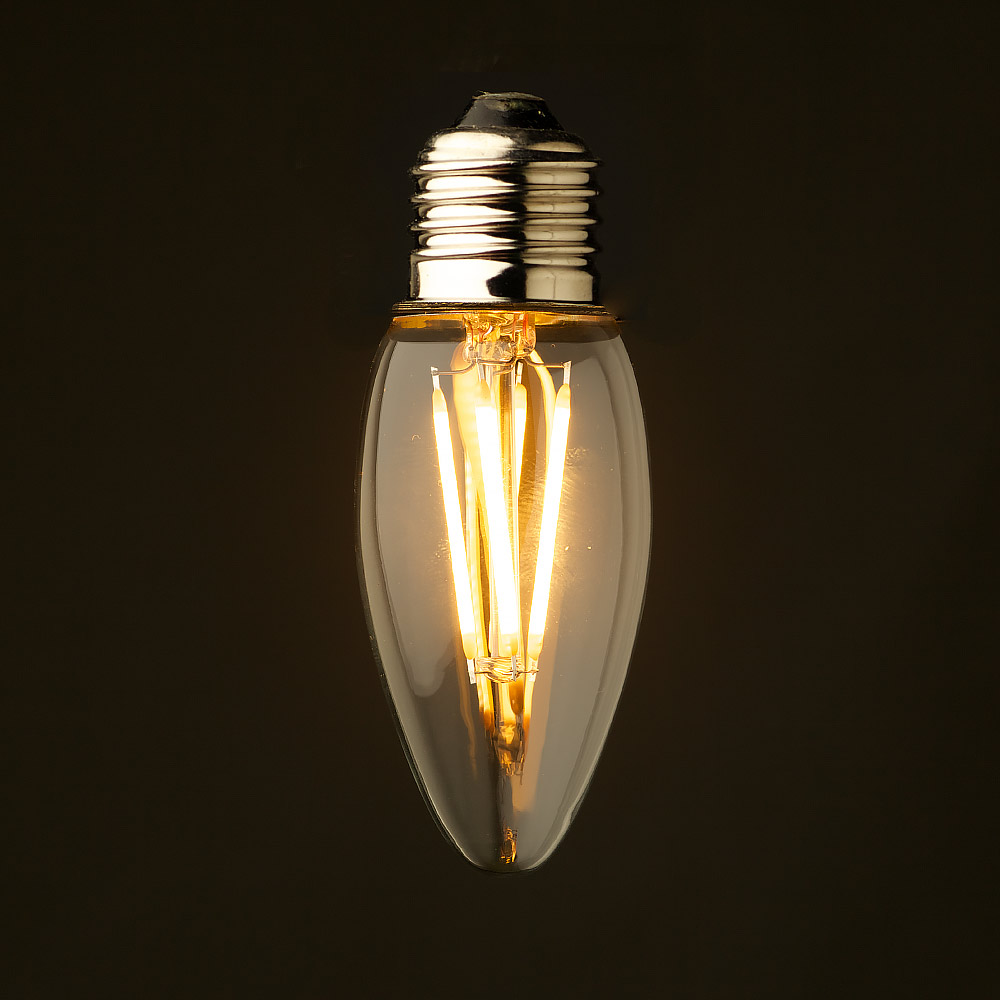 48F2 E14 4W LED COB Filament Retro Lights Candle Bulb Chandelier 220V Dimmable^ 
