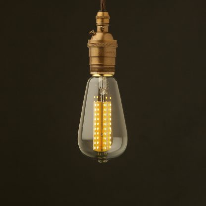 Edison Style Light Bulb E26 Antique Brass Pendant 3W LED Teardrop wafer style