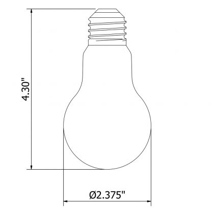5 Watt Dimmable Lantern Filament LED Clear GLS odimensions