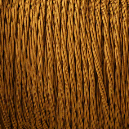 Cloth covered braided 3 core lighting Flex 120V old gold