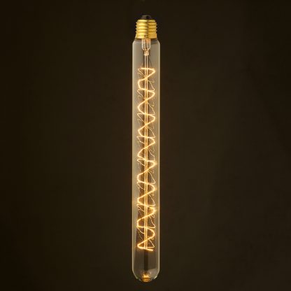 Vintage Edison Long Tube Spiral Filament Bulb