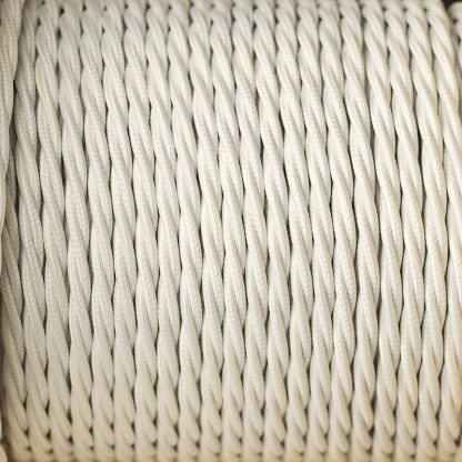 Cloth covered braided 3 core lighting Flex 120V white