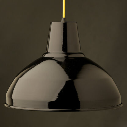 Black Factory Shade Bakelite Socket Pendant