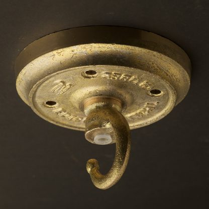 Cast brass chain hook ceiling canopy
