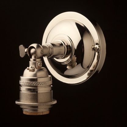 Nickel Knuckle Wall sconce E26 socket with shade ring