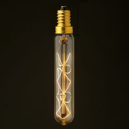 Vintage Edison tungsten E12 tube filament bulb