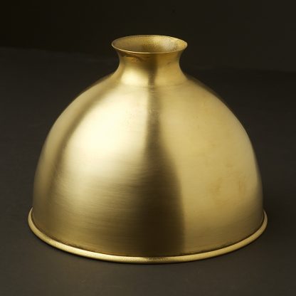 Solid brushed brass dome light shade
