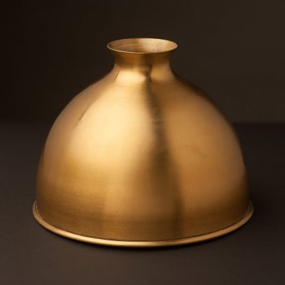 Solid antiqued brass dome light shade