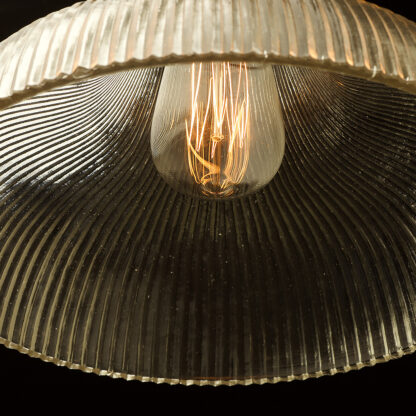 Large glass dish ribbed Pendant underside