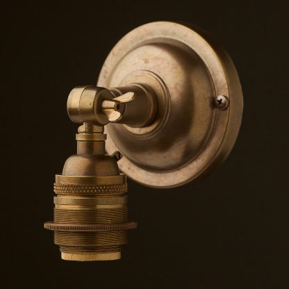 Antiqued brass Wingnut Wall sconce E26 socket shade nut thread