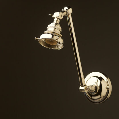 Nickel Adjustable arm wall sconce no shade