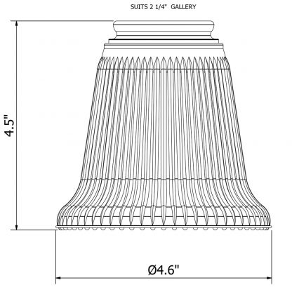 Bell Shaped Holophane Glass Light Shade dimensions