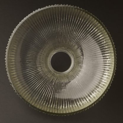 Large Holophane glass dish light shade underside