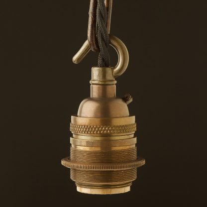 Antique Brass E26 Chain Hook Pendant Socket shade ring