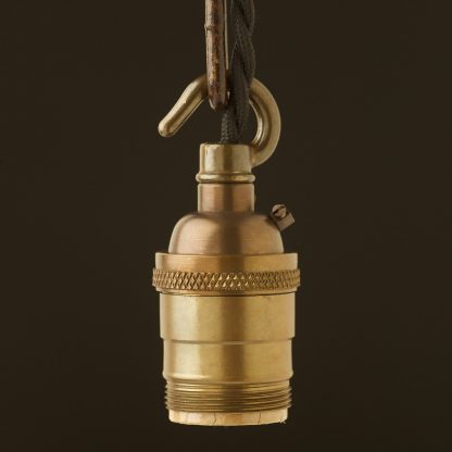 Antique Brass E26 Chain Hook Pendant Socket UNO Thread