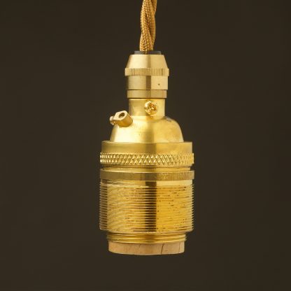 New Brass E26 Cordgrip Pendant Socket Barrel