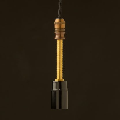 Glass insulator E12 DIY pendant light kit antique brass