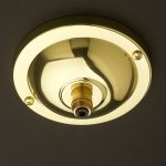 4 inch polished brass ceiling canopy J-Box cover +USD $41.25