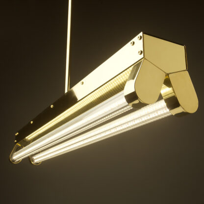 Polished Brass Art Deco Twin LED Tube Light clear hero