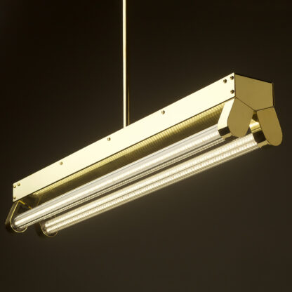 Polished BraPolished Brass Art Deco Twin LED Tube Light clear sidess Art Deco Twin LED Tube Light side