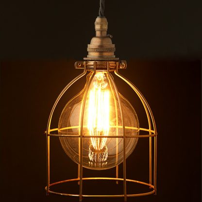 Antiqued G125 Bulb Cage Pendant