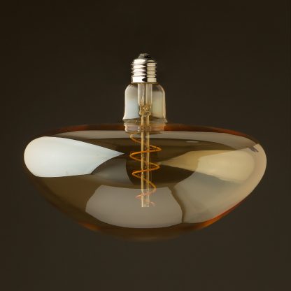 4 Watt dimmable filament LED amber glass mushroom globe off