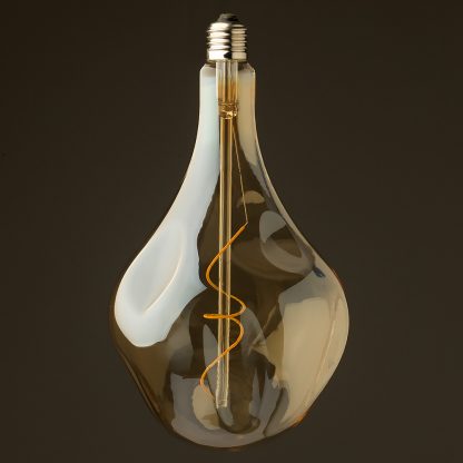 4 Watt dimmable filament LED amber glass A165 random globe off