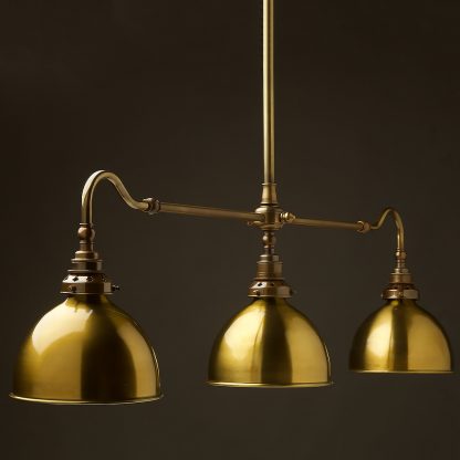 Antique Brass single drop Billiard Table Light brass dome