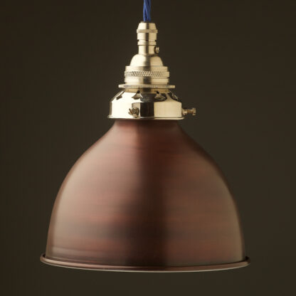Bronze dome shade Brass E26 Pendant Nickel