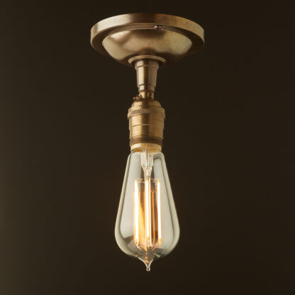 Antique Brass ceiling mount light UNO thread
