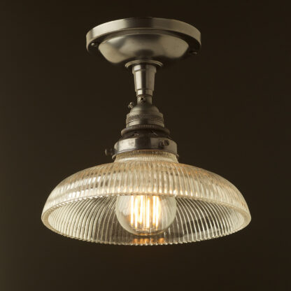 Bronze ceiling mount light holophane dish