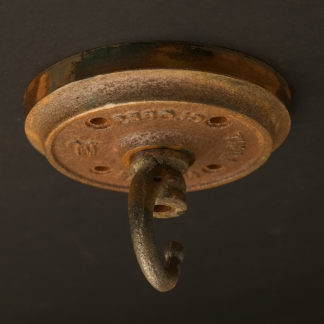 Rusty Cast iron chain hook ceiling canopy