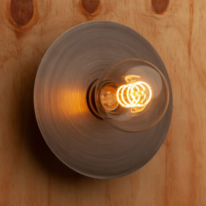 7 inch antiqued steel wall mount disc sconce