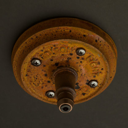 Rusty Cast iron cord grip ceiling canopy