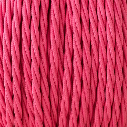 Hot pink 3 core braided cable