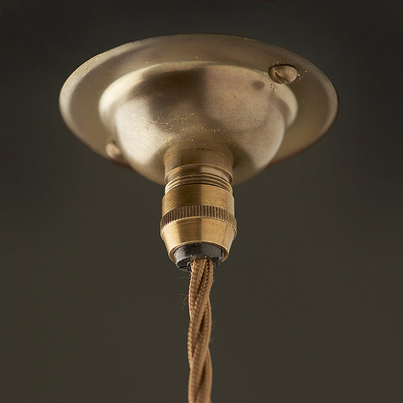 Vintage Style B22 Antique Brass Pendant - Fitting Pendant Light To Plaster Ceiling Rose