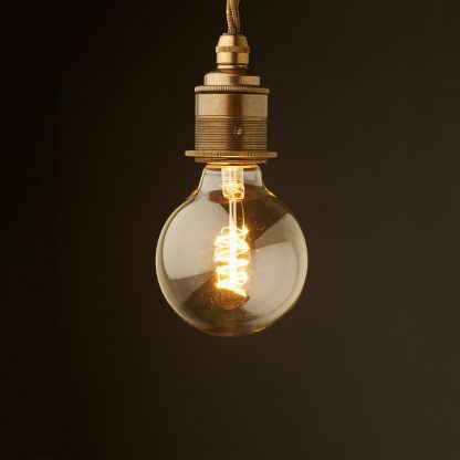Edison style light bulb E27 antique brass fitting G80 spiral vintage