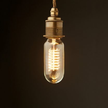 Edison style light bulb E27 antique brass fitting spiral tube
