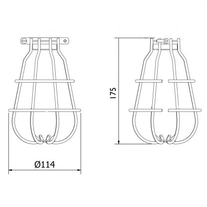 Enclosed Light bulb plated guard fitting