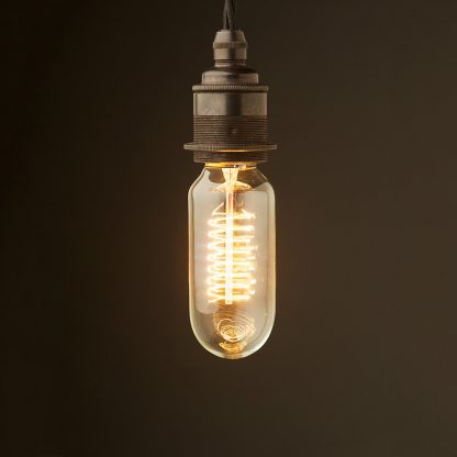 Edison style light bulb E27 Bronze fitting spiral tube
