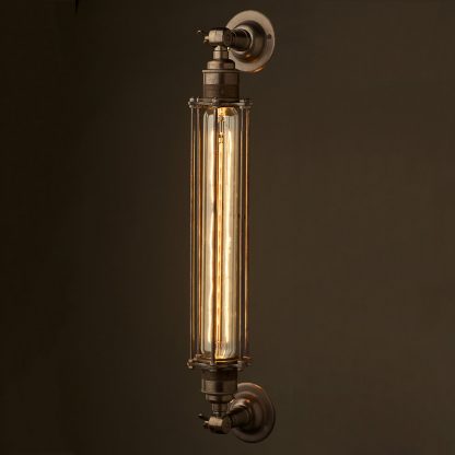 Bronze Long Bulb Cage Wall Mount Lamp