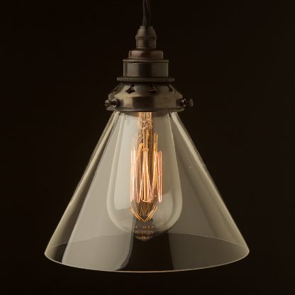 Clear glass coolie lampshade pendant