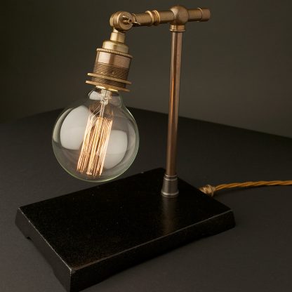 Vintage Industrial Brass Small Table Lamp