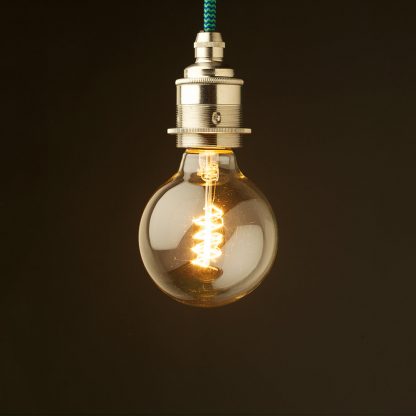 Edison style light bulb E27 nickel fitting 80mm spiral