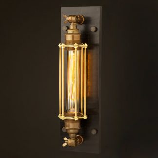 Antique Brass Medium Bulb Cage Wall Mount Lamp Acetal base