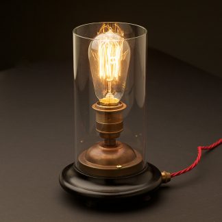 Vintage Glass tube Brass Table lamp