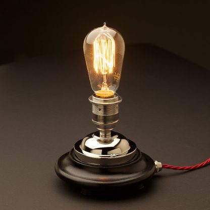 Vintage Glass tube Nickel Table lamp