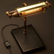 Antique Brass Steampunk Banker Table Lamp
